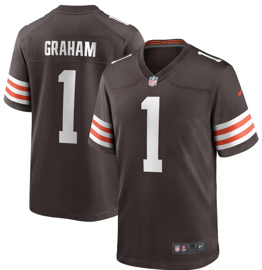 Men Cleveland Browns #1 Mason Graham Brown Nike 2025 NFL Draft First Round Pick Game Jersey->cleveland browns->NFL Jersey